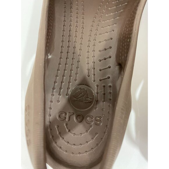 Womens Crocs Brown Malindi Ballet Slip on Sling Back Flat Shoes  size 9 - Picture 8 of 10